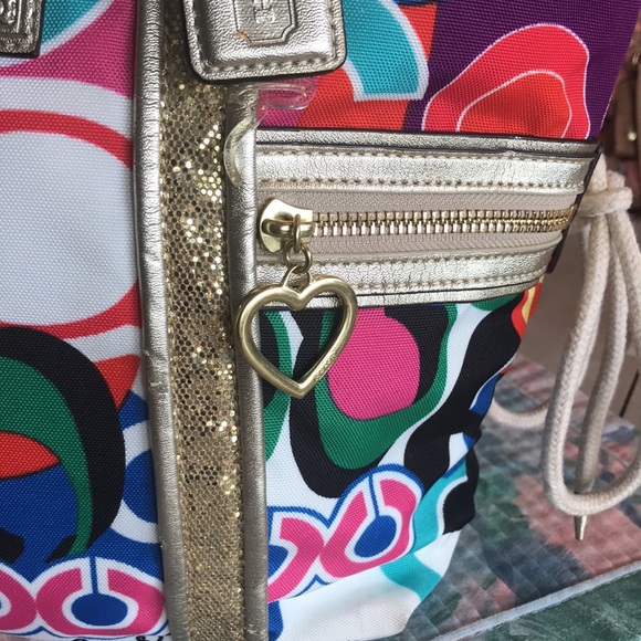 Optic Art Coach shoulder bag and satchel! This bag is in GUC except for handles - Picture 7 of 15